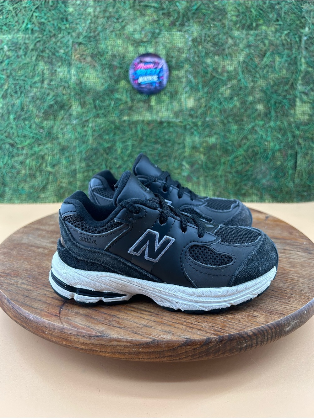 New Balance Kids Black and White 2002R Sneaker